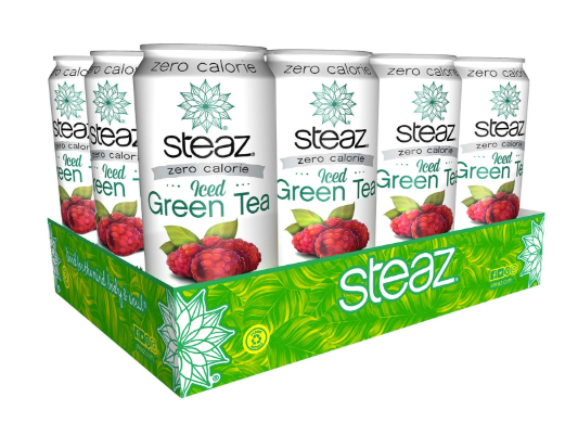 Steaz Organic Zero Calorie Iced Green Tea, Raspberry, 16 FL OZ (Pack of 12)