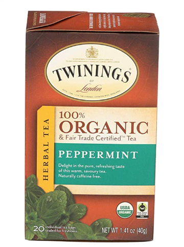 Twinings of London Organic and Fair Trade Certified Peppermint Tea Bags, 20 Count