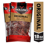 Jack Link’s Beef Jerky, Original, (2) 9 oz. Bags – Great Everyday Snack, 11g of Protein and 80 Calories, Made with 100% Premium Beef - 96% Fat Free, No Added MSG