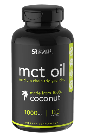 Sports Research Keto MCT Oil Capsules derived from Coconut Oil | Keto Fuel for The Brain & Body | Derived from Non-GMO Coconuts (120 Softgels)