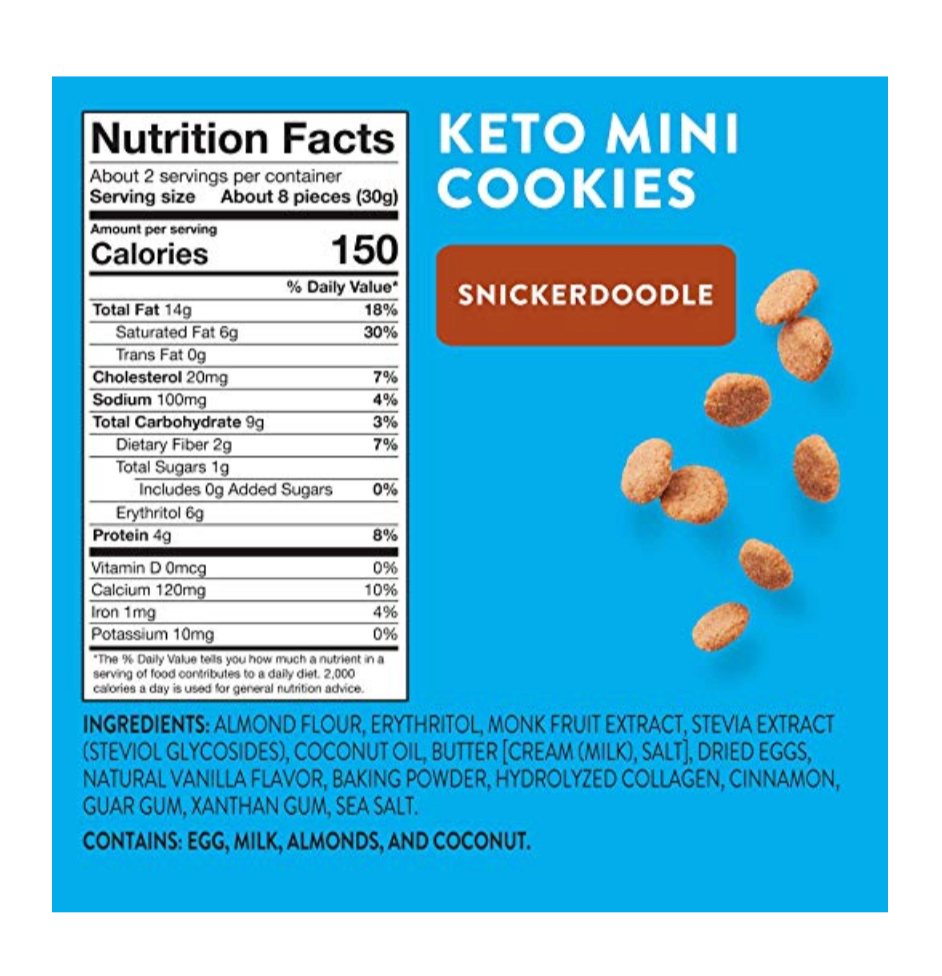 HighKey Snacks Keto Low Carb Food Snickerdoodle Cookie - Paleo, Diabetic, Atkins Diet Friendly - Gluten Free, Low Sugar Dessert Treats & Sweets - Ketogenic Products Healthy Protein Cookies