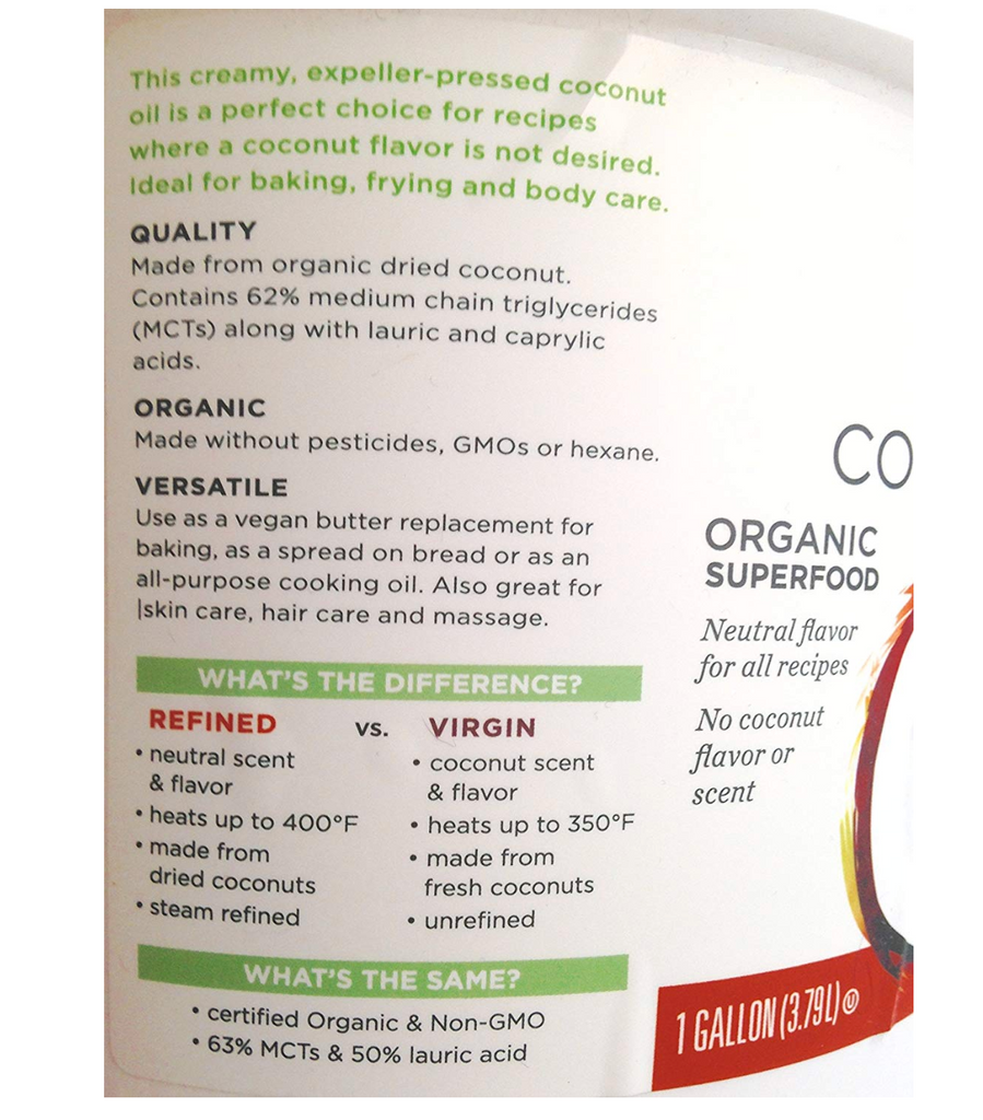 Nutiva Refined Coconut Oil - Gallon