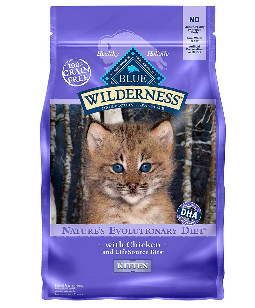Blue Buffalo Wilderness High Protein Grain Free, Natural Kitten Dry Cat Food, Chicken 5-Lb