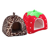 Soft Strawberry Pet Dog Cat House