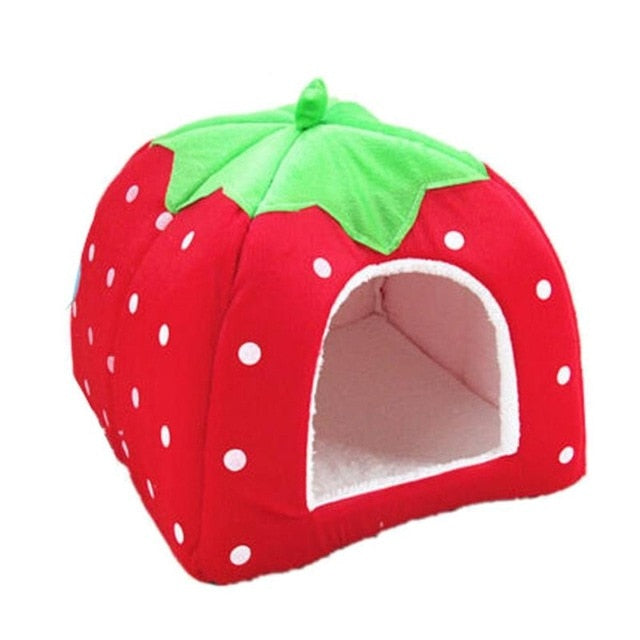 Soft Strawberry Pet Dog Cat House